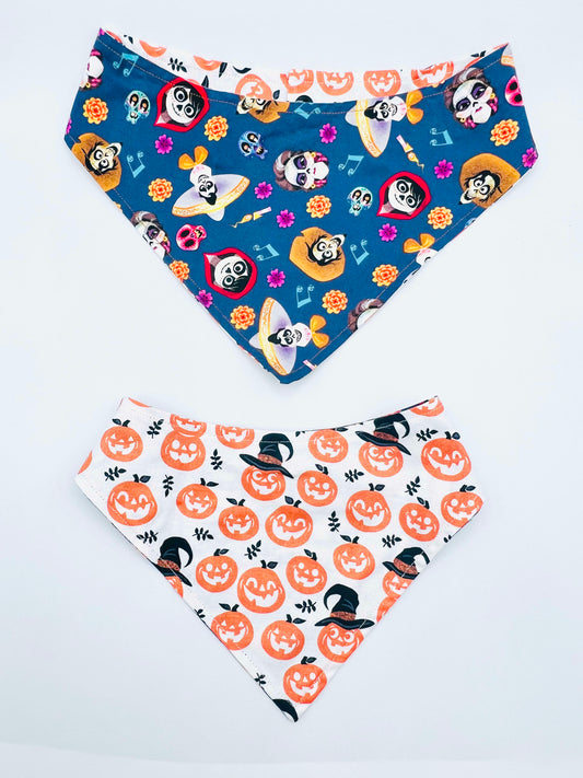 Dog Cartoon &  Pumpkin Halloween Dog Bandana