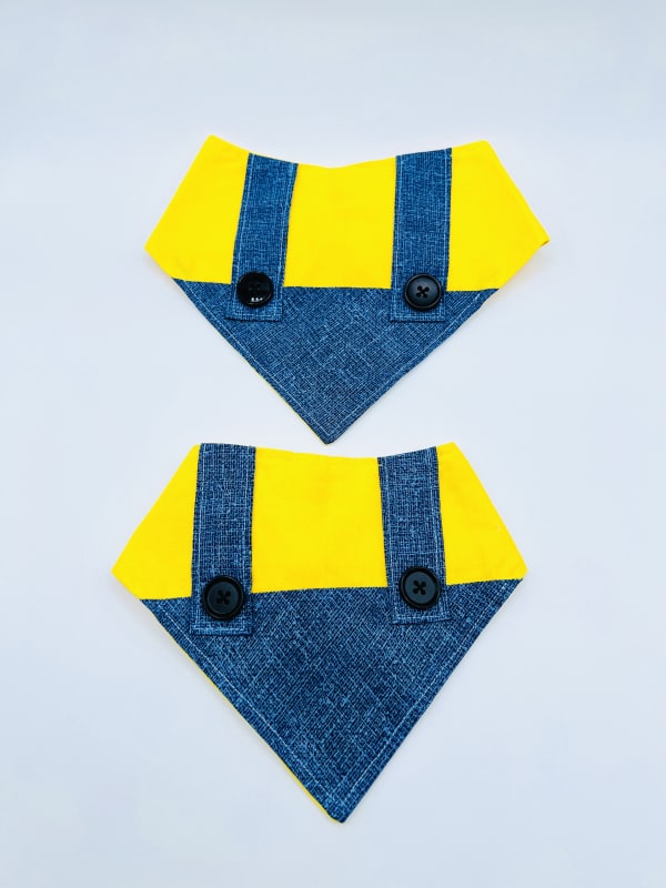 Yellow and Blue Dog Bandana - A Splash of Color for Every Pup