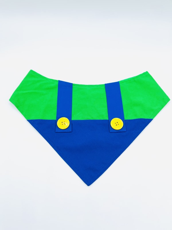 Luigi Dog Overalls Dog Bandana