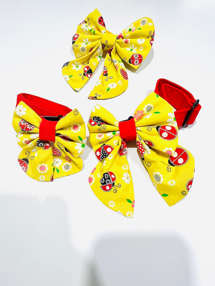 Lady Bugs Collar Bows