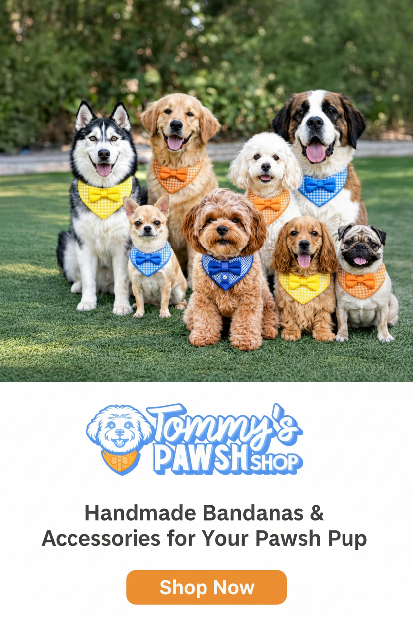 Tommy's Pawsh Shop Mobile Banner - Dogs on Top